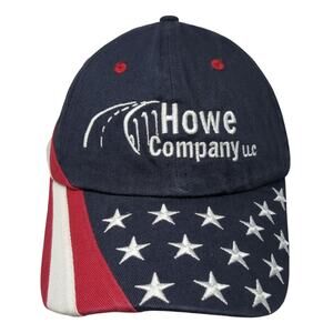 Howe Company U.S. Flag Strapback Baseball Cap Multi One Size Embroidered Ha